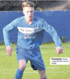  ??  ?? Promising Young Craig Grierson was on target