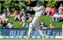  ?? JOHN DAVIDSON/PHOTOSPORT ?? England batsman James Vince plays a pull shot during day three of the second test match against NZ.