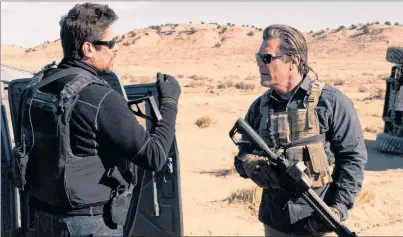  ?? RICHARD FOREMAN, JR./SONY PICTURES VIA AP ?? This image released by Sony Pictures shows Benicio Del Toro, left, and Josh Brolin in “Sicario: Day of the Soldado.”