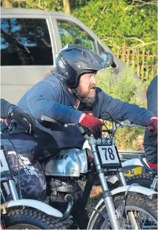  ?? ?? Neil Langworth relaxing on his 1961 BSA B40.