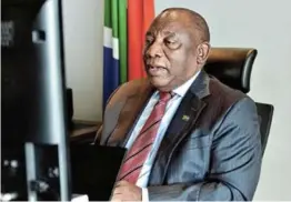  ?? / GCIS ?? Cyril Ramaphosa replies to questions in the National Assembly yesterday over SA’s Covid rollout project.