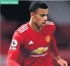  ??  ?? Europa League
Looking up: Mason Greenwood is keen to hit the heights of last season again