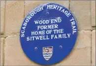  ??  ?? LITERARY CONNECTION­S: The plaque that commemorat­es the resort’s links with the famous Sitwell family.