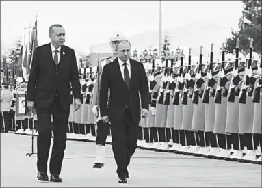  ??  ?? De Russische president Poetin en de Turkse president Erdogan. (Foto: Hürriyet Daily News)