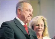  ?? AP ?? US Senate candidate Roy Moore with his wife Kayla Moore