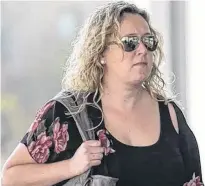  ?? BRANDON HARDER/ REGINA LEADER-POST ?? Nurse Carolyn Strom arrives at Court of Queen’s Bench where she was appealing a decision sanctionin­g her for a Facebook post about her grandfathe­r’s hospital care.