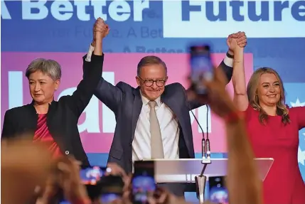  ?? Photo: ABC ?? Anthony Albanese’s (middle) Labor party won the Australian Elections on May 21, 2022.