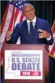  ?? ROGELIO V. SOLIS — THE ASSOCIATED PRESS ?? Democrat Mike Espy answers a question during a televised Mississipp­i U.S. Senate debate with his opponent appointed U.S. Sen. Cindy Hyde-Smith, R-Miss., in Jackson, Miss., Tuesday.