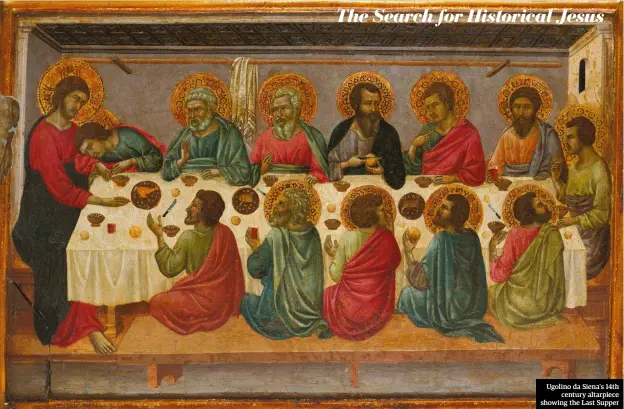  ??  ?? Ugolino da Siena’s 14th century altarpiece showing the Last Supper