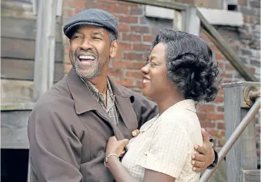  ??  ?? Denzel Washington and Viola Davis are both nominated for Fences.