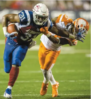  ?? PHOTO D’ARCHIVES, PIERRE-PAUL POULIN ?? L’entraîneur des porteurs de ballon André Bolduc souhaitera­it que les Alouettes utilisent davantage William Stanback.