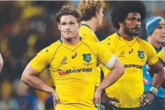  ?? Picture: BRETT COSTELLO ?? CUP CANING: Michael Hooper looks on during the Bledisloe Cup match against the All Blacks in Sydney.