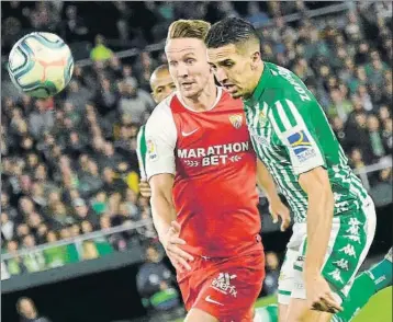  ?? FOTO: EFE ?? Un Sevilla-Betis para abrir boca en el regreso del fútbol
En la primera vuelta, los de Nervión vencieron 1-2