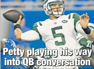  ??  ?? NOT HACK-ING IT: Though Christian Hackenberg (above) played against the Lions’ first team and Bryce Petty (right) played against the third team, Petty’s performanc­e and continued improvemen­t would seem to warrant an increased opportunit­y.