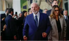  ?? Photograph: Adriano Machado/Reuters ?? Luiz Inácio Lula da Silva during the event on democracy in Brasília, Brazil, on Monday.