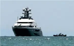 ?? AP ?? Luxury yacht Equanimity is anchored in the waters off Batam Island, Indonesia. Malaysia’s prime minister Mahathir Mohamad says Indonesia has handed over the vessel.