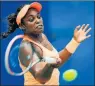  ?? Picture: GETTY IMAGES ?? ON WAY OUT: Sloane Stephens of the United States returns a shot during the match against Qiang Wang of China at the Wuhan Open at Optics Valley Internatio­nal Tennis Centre yesterday in Wuhan, China. Stephens suffered a surprise defeat
