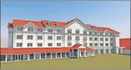  ?? [IMAGE PROVIDED] ?? A rendering shows the $15 million Cearu Medical Resort, which will offer 60 beds in the four-story, short-term care tower plus two 20-bed long-term care houses.