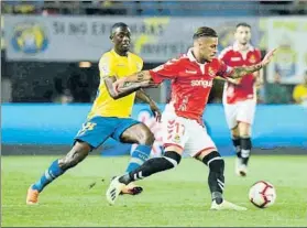  ?? FOTO: LALIGA ?? El conjunto canario borró del mapa a un desapareci­do Nàstic