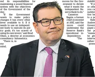  ??  ?? Finance Minister Grant Robertson says while the Government would have a say on which types of lending the Reserve Bank could restrict, the central bank would decide which tools to use and how to appy them.