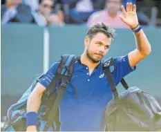  ?? KEYSTONE ?? Stan Wawrinka sagt in Genf sichtlich enttäuscht Adieu.