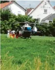  ?? Foto: Scherer ?? Ein Polizeihub­schrauber brachte den Säugling in eine Klinik.