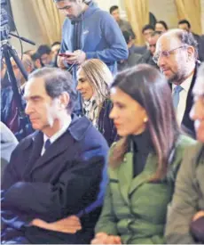  ??  ?? ► Los ministros Larraín, Plá y Moreno ayer en el seminario de los partidos de Chile Vamos.