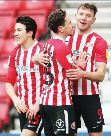  ?? PICTURE: MI News & Sport ?? HAT-TRICK: Charlie Wyke celebrates after scoring his third for Sunderland