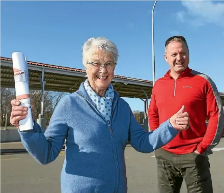  ?? PHOTO: SCOTT HAMMOND/FAIRFAX NZ ?? Campaigner Judith Kerridge, left, and deputy mayor Terry Sloane are excited for work to start on a new bus shelter at the Blenheim Railway Station.
