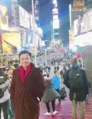  ??  ?? Jose Paolo dela Cruz in Times Square: Missing travel.