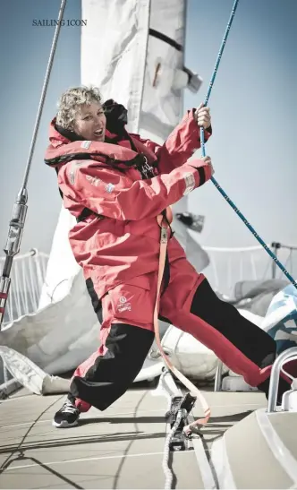  ??  ?? ABOVE: Tuck has always led by example and quickly gained respect from her amateur crews in the Clipper Race