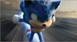  ?? PARAMOUNT PICTURES VIA AP ?? This image released by Paramount Pictures shows Sonic, voiced by Ben Schwartz, in “Sonic the Hedgehog 2.”