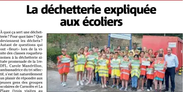  ?? (Photo L.B) ?? Les élèves de l’école de La Plage ont découvert la déchèterie communauta­ire.