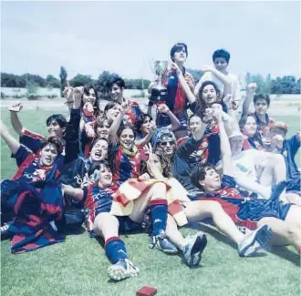  ?? FCB ?? Les jugadores del Barça celebren la Copa de la Reina de 1994.