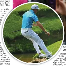  ??  ?? GrinGri and bear it: Tiger had a yesterdayy­es while Rickie Fowler