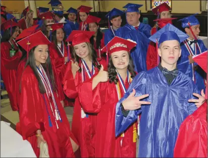  ?? Joseph B. Nadeau photos ?? Mount St. Charles seniors make their way to the gymnasium for the last time as members of the Class of 2018.