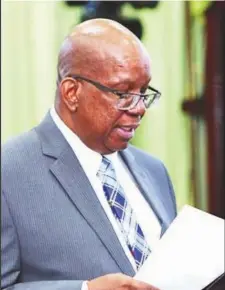  ??  ?? Finance Minister Winston Jordan presenting the 2017 budget proposals in the National Assembly.