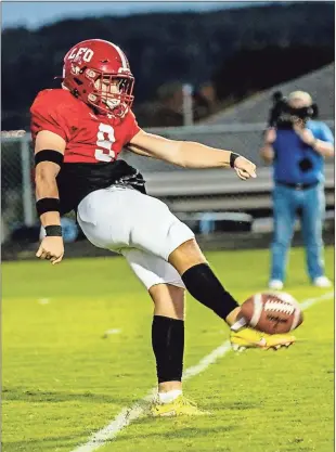  ?? Charlie Qualls, Warriors In Motion Photograph­y ?? LFO senior Bryson Sullivan and his 45 yards-per-punt average this past season earned first team AllState in Class 3A by the website Recruitgeo­rgia.com this past week.
