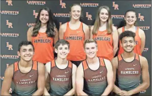  ?? ♦ Scott Herpst ?? The 2019 LaFayette High School cross country seniors include (front row, from left) Jordan Capello, Julian Murray, Andrew Long and Devin Henderson. On the back row are Megan Wilson, Hannah Dearing, Hope McClure and Caitlyn Watson.