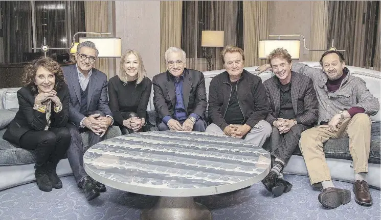  ?? THE CANADIAN PRESS ?? Cast members of the Canadian sketch-comedy series SCTV gathered to reminisce in a three-hour live taping for an upcoming special on Netflix and CTV. From left are Andrea Martin, Eugene Levy, Catherine O’Hara, director Martin Scorsese, Dave Thomas,...