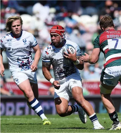  ?? Picture: Patrick Khachfe/JMP ?? Siale Piutau attacks for Bristol against Leicester at Welford Road on Saturday