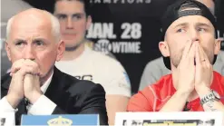  ??  ?? Carl Frampton (right) and his former manager Barry McGuigan