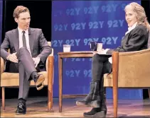  ??  ?? Benedict Cumberbatc­h, fresh off “The Imitation Game,” answers Annette Insdorf’s questions at the 92nd Street Y.