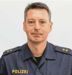  ?? Foto: Polizei ?? Ralf Bührle leitet seit Mittwoch die Polizeiins­pektion in Dillingen.