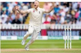  ?? Picture / Getty Images ?? Ben Stokes strikes for England at Edgbaston.