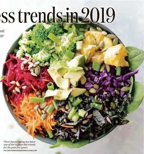  ?? PICTURE FROM RUNNINGONR­EALFOOD.COM ?? Plant-based eating has been one of the biggest diet trends for the past few years.