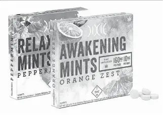  ?? OTTAWA CITIZEN ?? Things are still hazy about how cannabis products will be packaged and branded in Canada. In Colorado, which has legalized recreation­al cannabis use, the Dixie brand of marijuana mints provide an example.