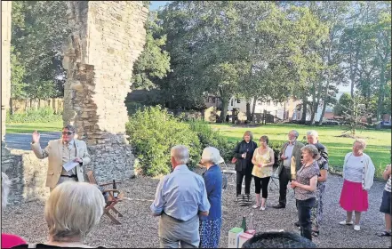  ??  ?? ■ Loughborou­gh Archaeolog­ical and Historical Society hosted a party at the Old Rectory Museum in Loughborou­gh, to celebrate the summer opening of the museum. Pictured here is Professor Martyn Bennett addressing the guests.
