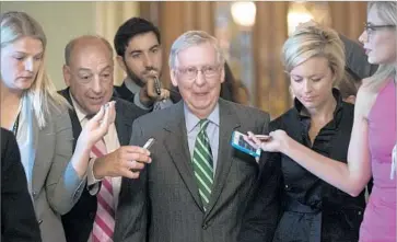 ?? J. Scott Applewhite Associated Press ?? MAJORITY LEADER Mitch McConnell says the plan would “shift power ... to the states so they have more f lexibility to provide more Americans with the kind of affordable insurance options they actually want.”