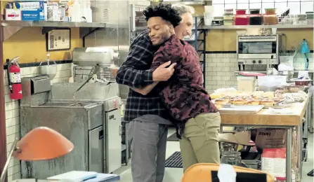  ?? JESSICA BROOKS/CBS ?? Judd Hirsch as Arthur and Jermaine Fowler as Franco in Superior Donuts.